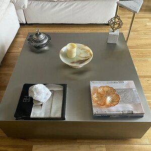 Vintage Solid Onyx Mid-Century Modern Footed Decorative Bowl